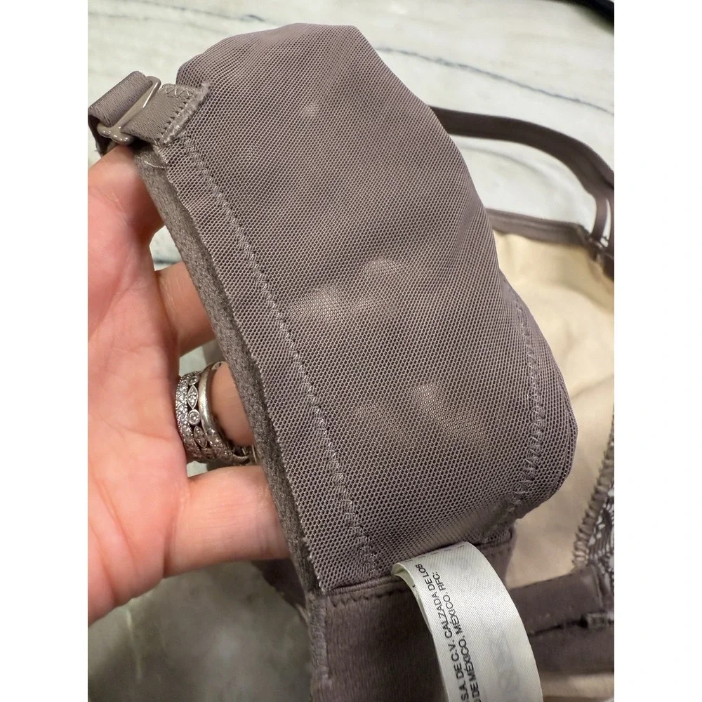 SOMA 40D Enticing Lift Balconette Unlined Bra Taupe Gray Lace‎ EXCELLENT Cond - Picture 9 of 14